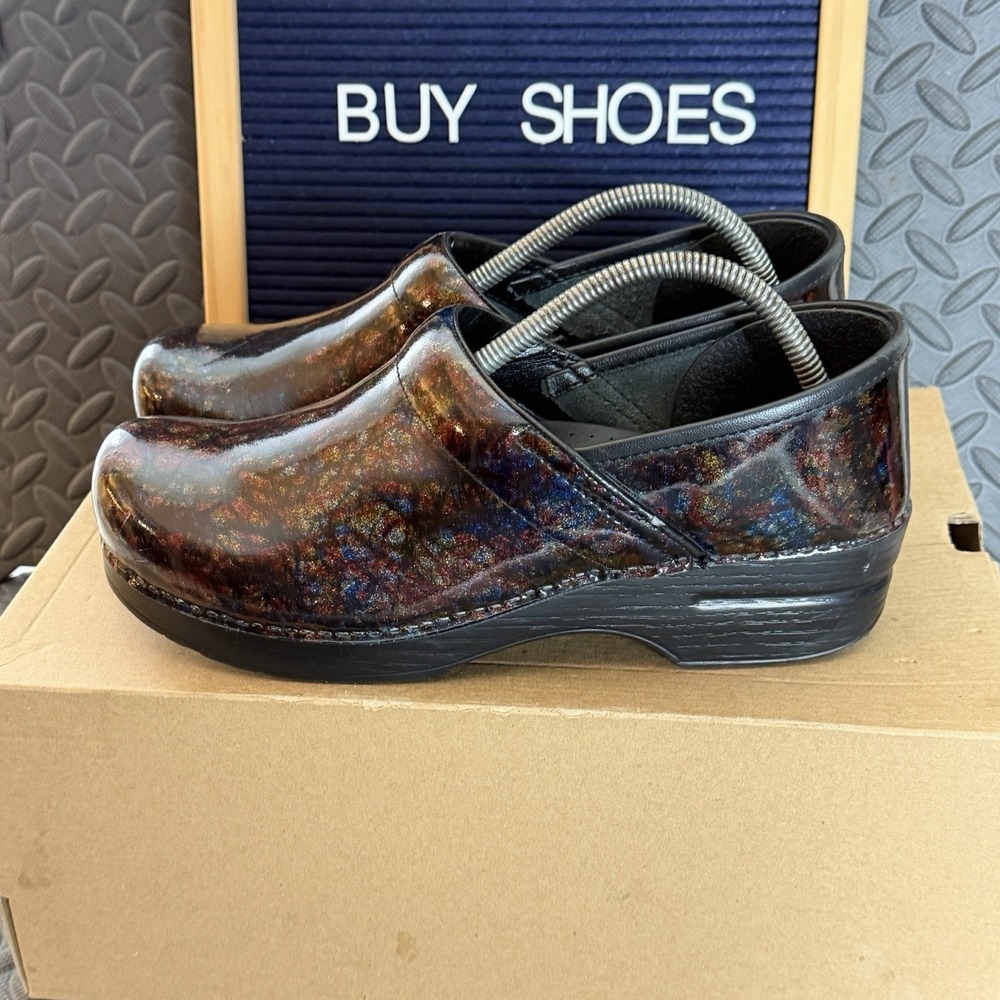 Dansko Professional Clogs Multi Color Size 41 Scribble Paint Shoes